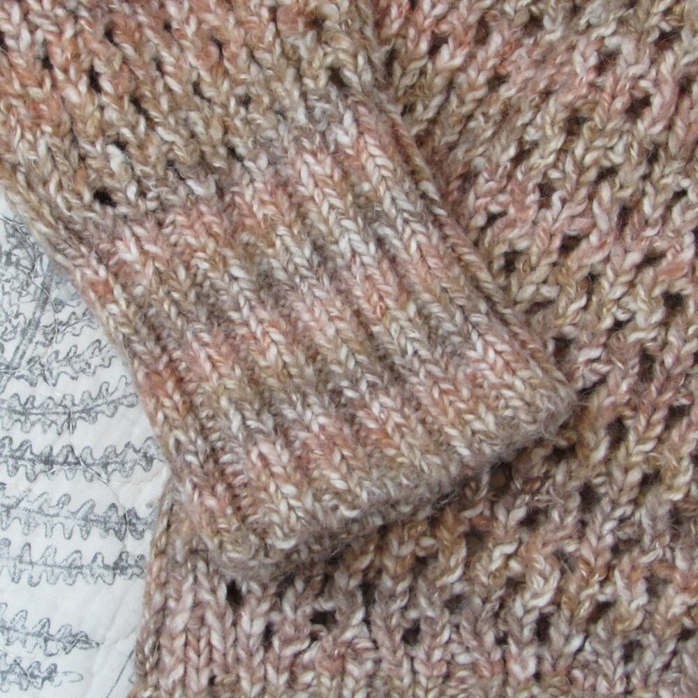 euc Madewell Space Dyed Open Knit Sweater Ginger Crewneck Relaxed Cozy Wool S - Picture 3 of 11